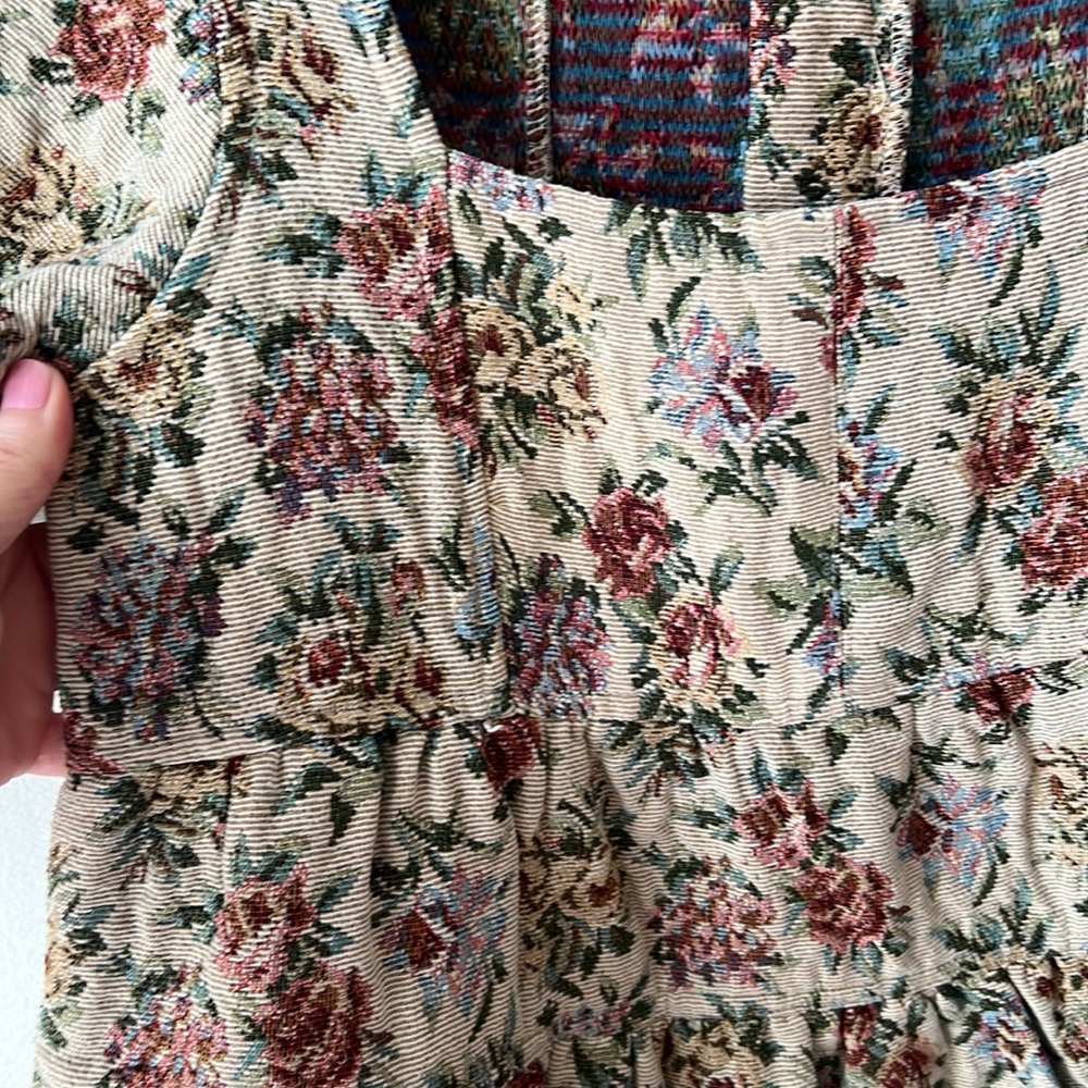 Sofie the Label Tapestry Puff Sleeve Babydoll Style Mini Dress. Size Small. - Picture 4 of 14